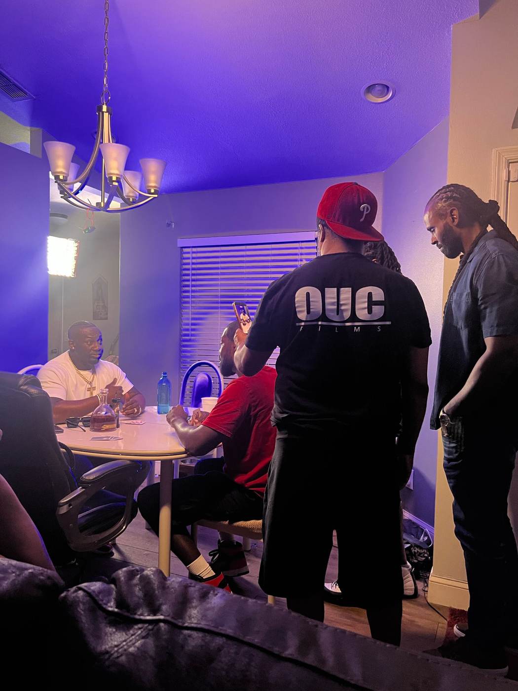 The O.U.C. Films crew on set filming a scene